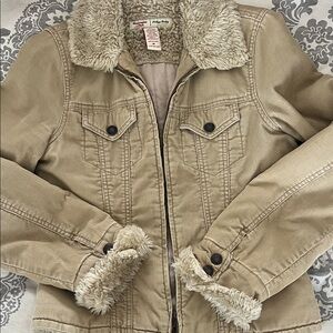 Abercrombie & Fitch Beige Teddy Jacket